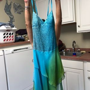 Beaded blue dress
